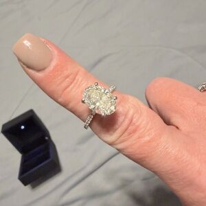 Brilliance oval engagement Diamond Ring on white gold band